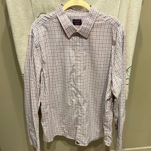 XXL Orange and Blue Checked Untuckit Buttondown Shirt